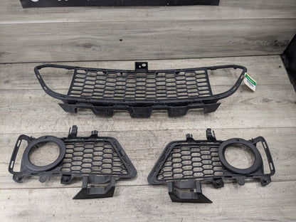 12-18 OEM BMW F30 340 M SPORT Front Left Right Center Bumper Lower Grille Black