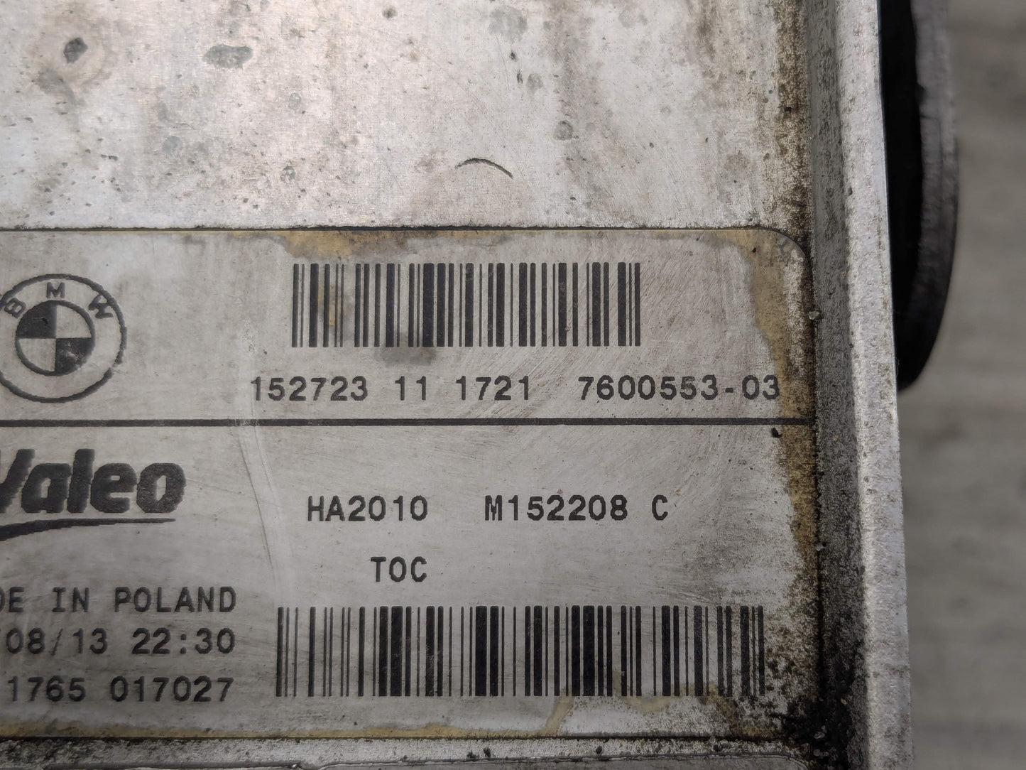 OEM BMW F22 F30 F32 F36 Transmission Oil Cooler Heat Exchanger VALEO N20 N26 N55