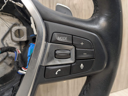 OEM BMW G05 G07 G12 G16 G30 M SPORT Leather Steering Wheel w/ Shifters HEATED