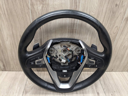 OEM BMW G05 G07 G12 G16 G30 M SPORT Leather Steering Wheel w/ Shifters HEATED