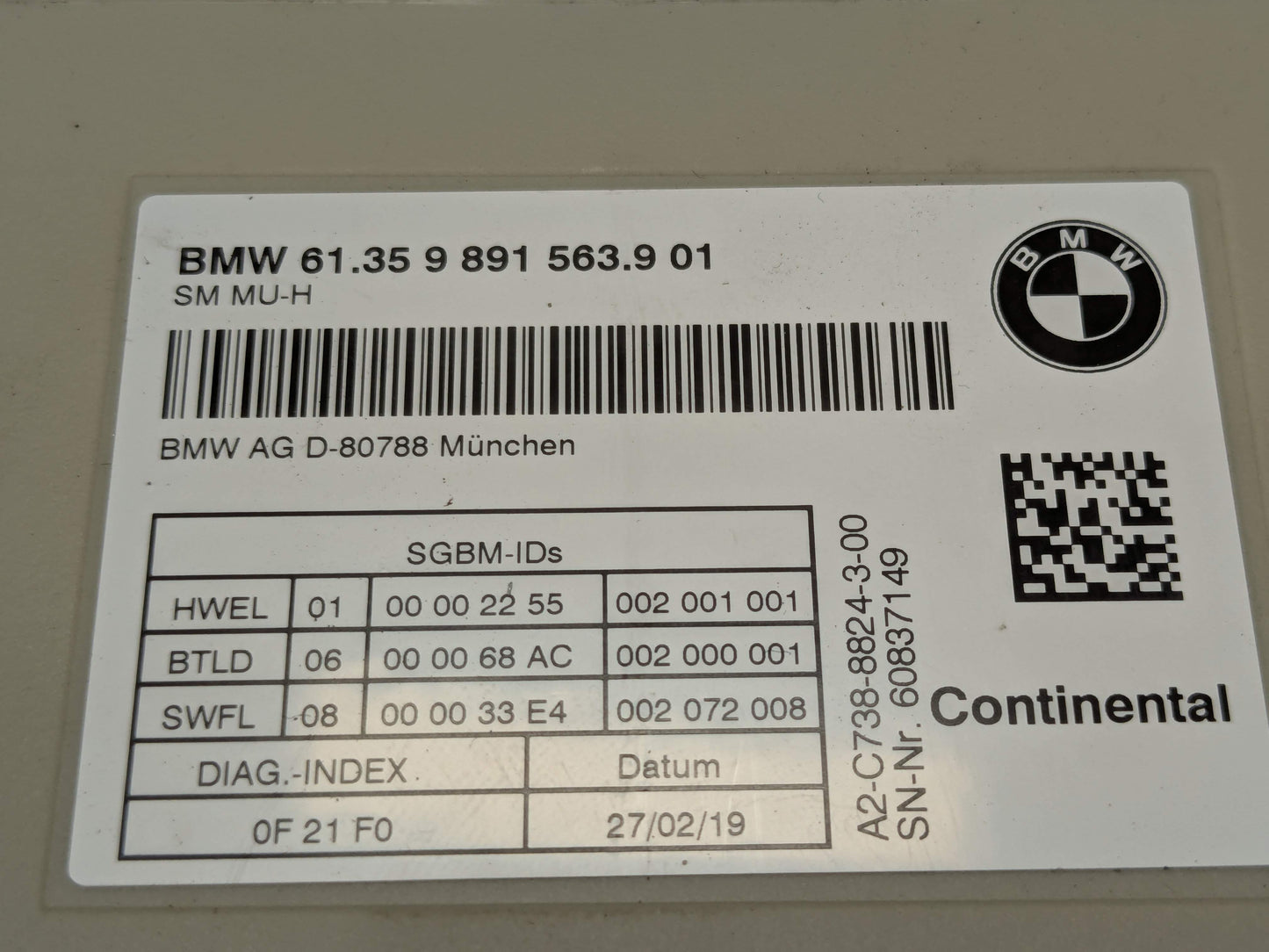 OEM BMW F95 F97 G01 G05 G12 G20 G22 G26 G30 X3 X5 Front Left Right Seat Module