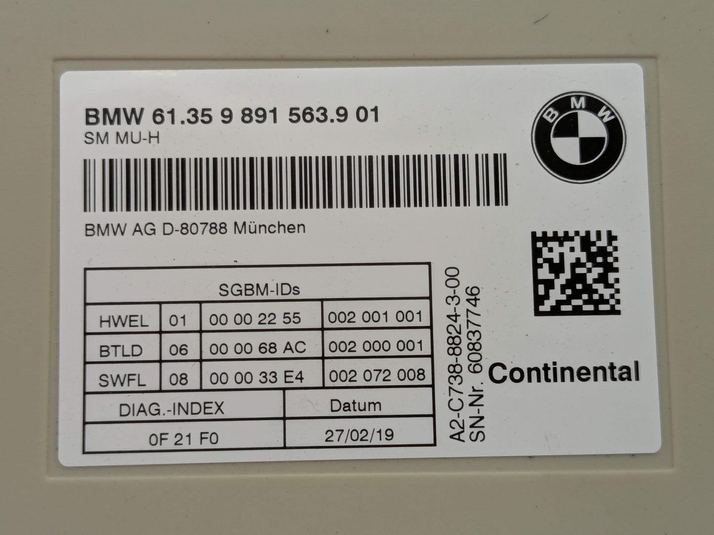 OEM BMW F95 F97 G01 G05 G12 G20 G22 G26 G30 X3 X5 Front Left Right Seat Module