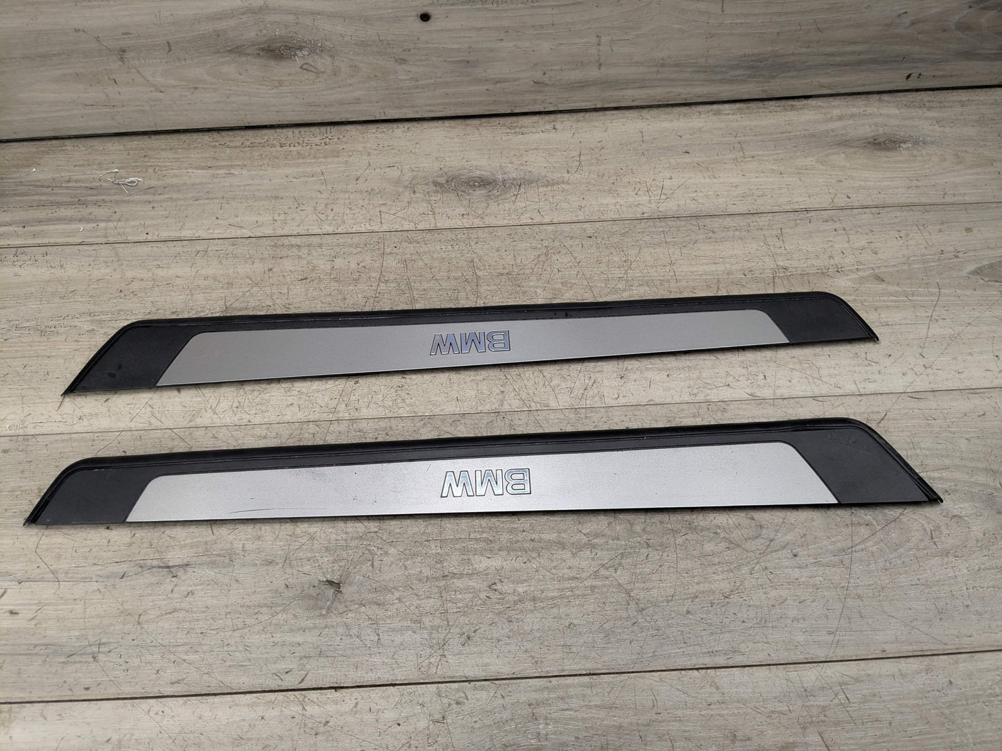 *OEM BMW Right Passenger Door Cover Trim Sill Kick Scuff Plate Trim PAIR