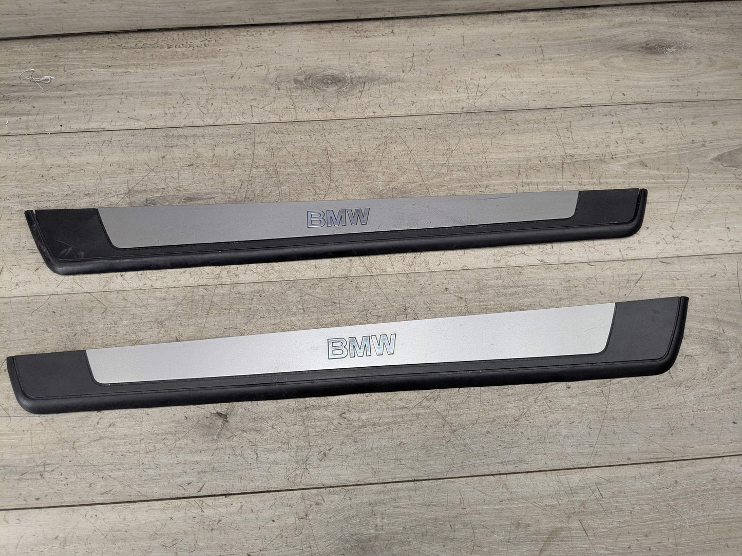 *OEM BMW Right Passenger Door Cover Trim Sill Kick Scuff Plate Trim PAIR