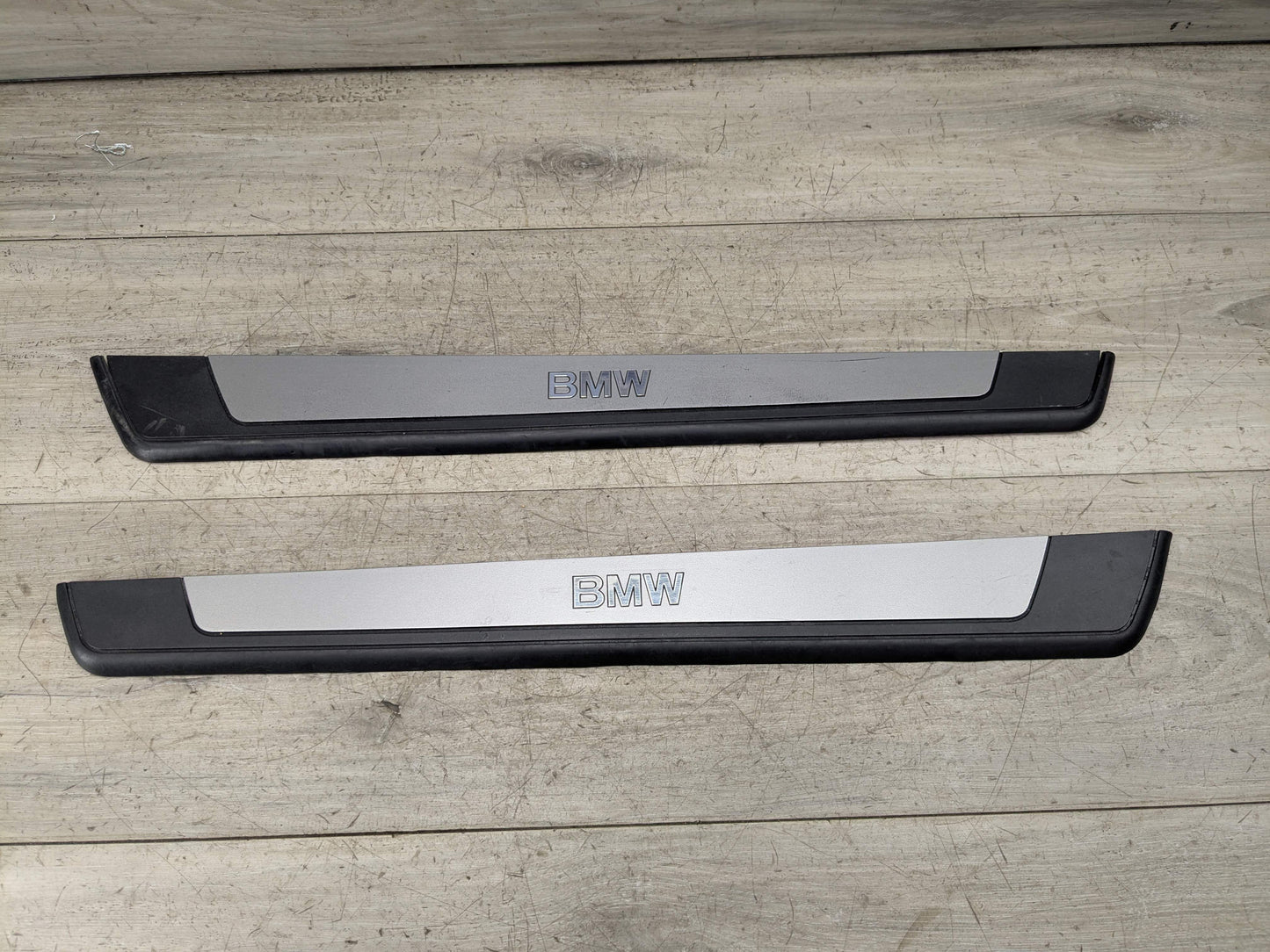 *OEM BMW Right Passenger Door Cover Trim Sill Kick Scuff Plate Trim PAIR