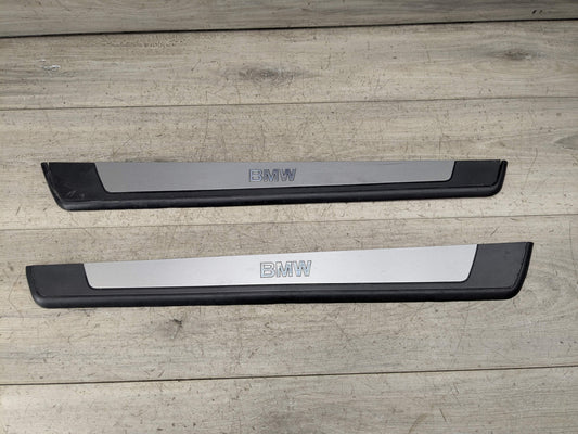 *OEM BMW Right Passenger Door Cover Trim Sill Kick Scuff Plate Trim PAIR