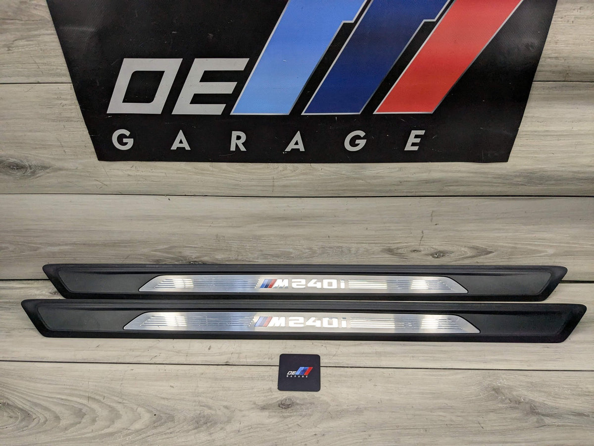 14-20 OEM BMW F22 F23 M240 Door Sill Entrance Molding Scuff Plate Trim SET