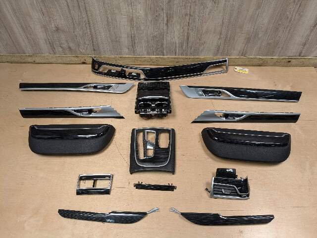 20-22 OEM BMW G12 750 Dash Doors Air Vent Wood Metal Effect Interior Trim SET