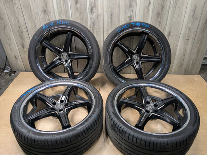 *NOTE* 15-19 LEXANI BMW F16 X6 Wheels Rims 22x9 ET15 5x120 Silver Black SET