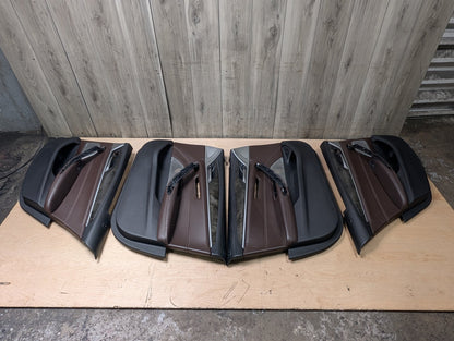 17-20 OEM BMW G30 Front Rear Interior Trim Door Panels SET Leather Brown