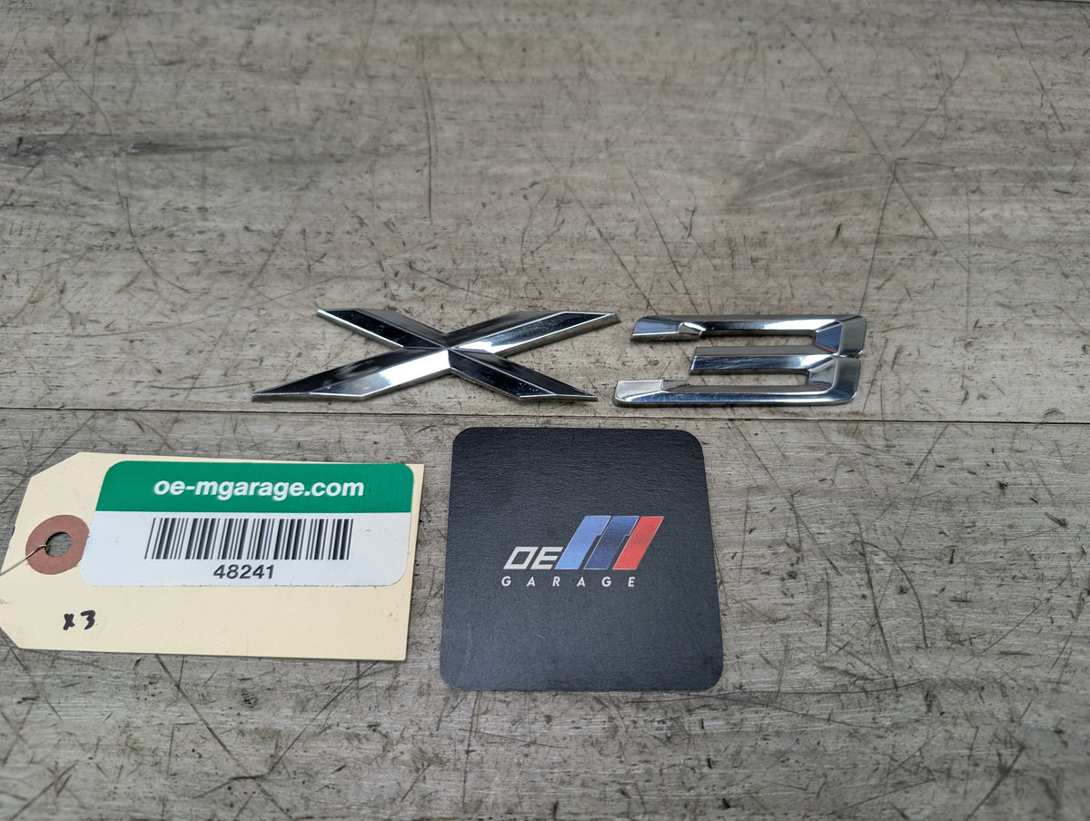 11-17 OEM BMW F25 X3 Rear Trunk Lid X3 Badge Emblem