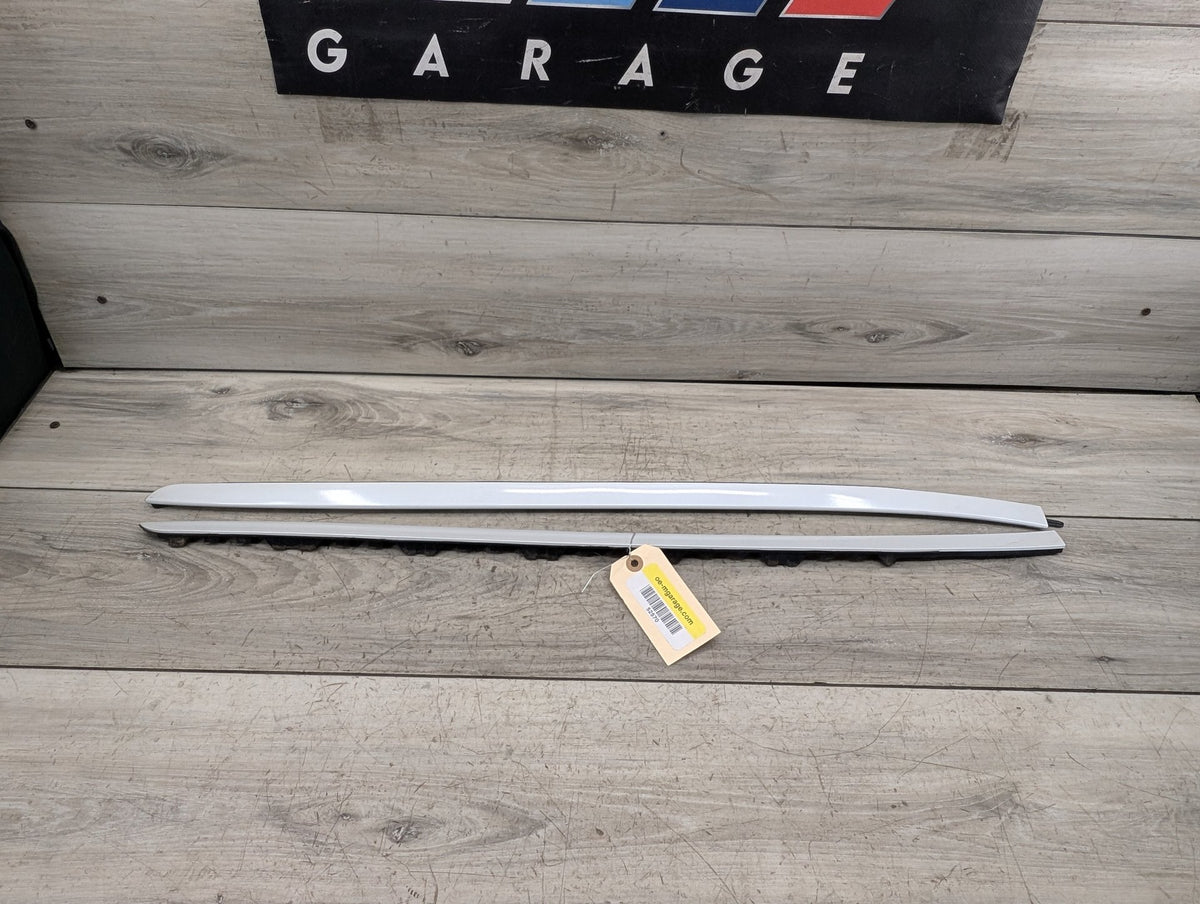 OEM BMW F15 F85 X5 X5M Front Left Right Windshield Side Drip Molding PAIR White