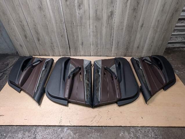 17-20 OEM BMW G30  Front Rear Interior Trim Door Panels SET Leather Brown