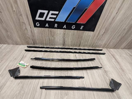 OEM BMW E88 128 135 Convertible Left Right Weatherstrip Molding Trims Black SET