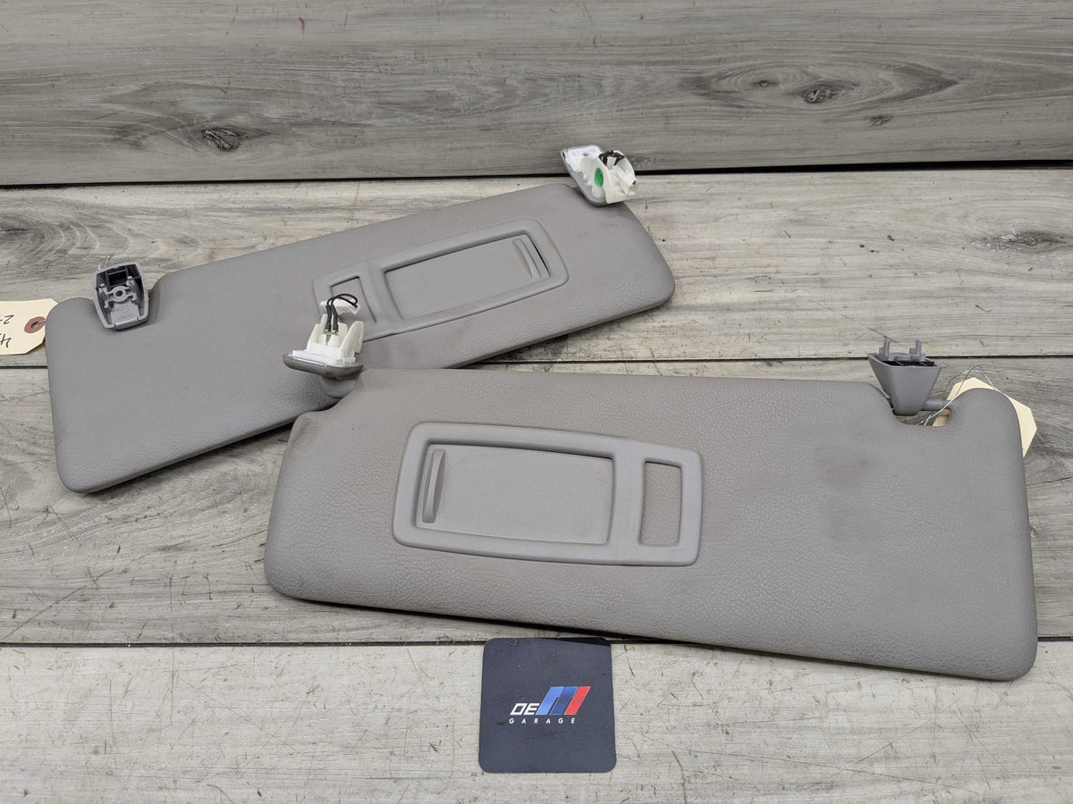 12-20 OEM BMW F30 F31 F34 F36 Front Left Right Interior Sun Visor Pair SET Grey