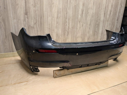 *13-15 OEM BMW F01 F02 740 750 M SPORT Rear Bumper Cover PDC Holes Black Black BLACK SAPPHIRE METALLIC (475)