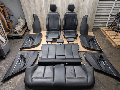 OEM BMW F30 Front Rear Interior SPORT Seats Door Panel SET Black Heated