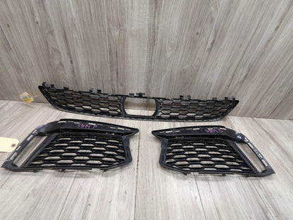 2017-2023 BMW M550i G30 Front Left Right Center Bumper Cover Grilles SET 8064931 17-20 OEM BMW G30 Front Bumper Lower Center Left Right Driver Passenger Grille Trim Black