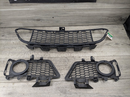 12-18 OEM BMW F30 340 M SPORT Front Left Right Center Bumper Lower Grille Black
