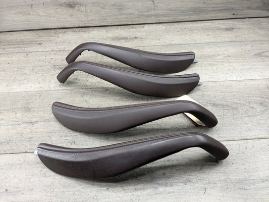 2017-2023 BMW M550i G30 Front Rear Left Right Interior Door Panel Trims SET 7438551 17-20 OEM BMW G30 Interior Front Rear Left Right Door Pull Trim Armrests Brown Leather SET OEM