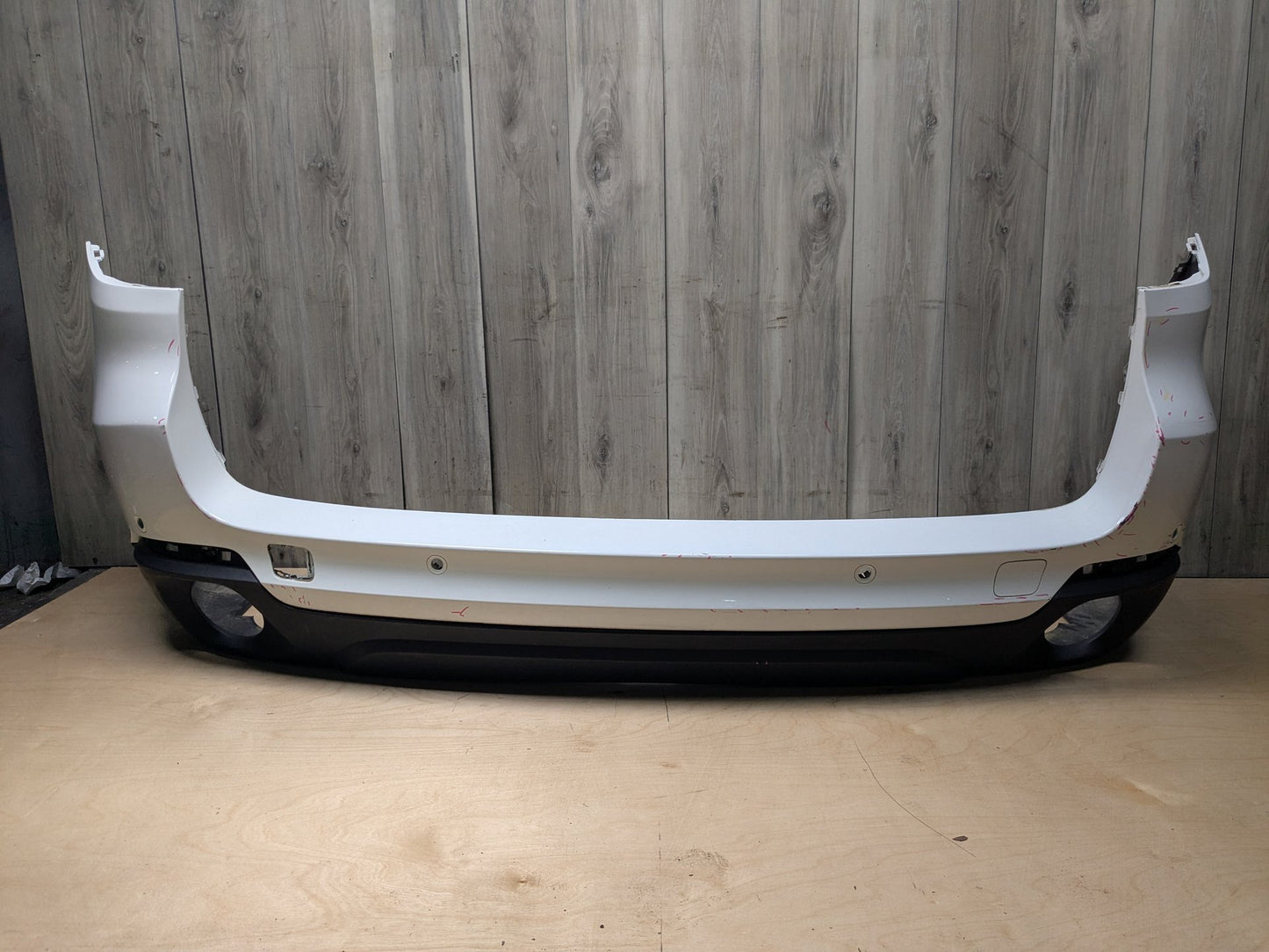 14-18 OEM BMW F15 X5 Rear Bumper Cover PDC Holes w/ Diffuser N55 N57 White 300 ALPINWEISS III (300)