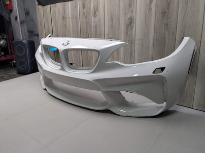 NOTE* 15-20 OEM BMW F87 M2 Front Bumper Cover Trim w/O PDC Holes White 300 White ALPINWEISS III (300)