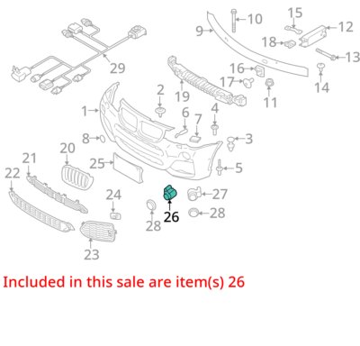 14-16 OEM BMW F10 M5 REAR Parking Distance Sonic Sensors PDC Harness