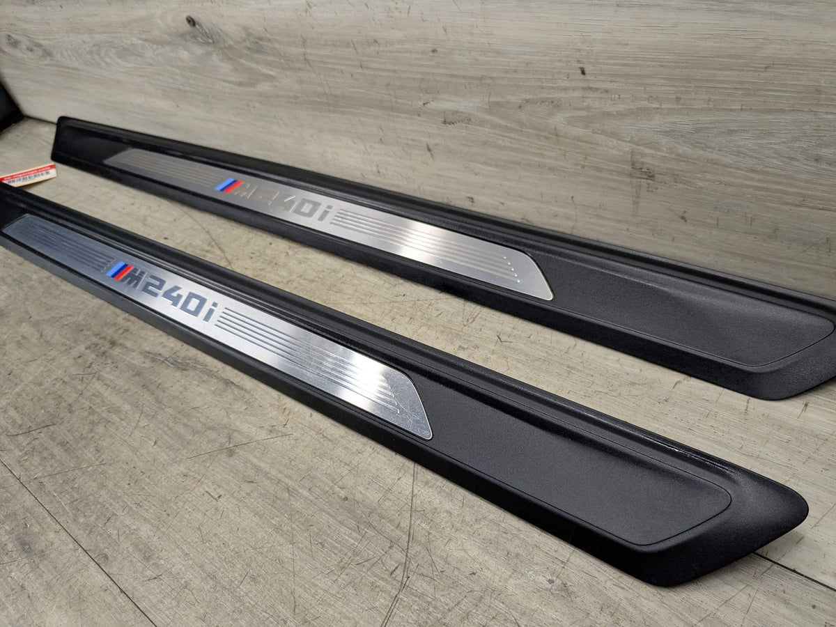 14-20 OEM BMW F22 F23 M240 Door Sill Entrance Molding Scuff Plate Trim SET