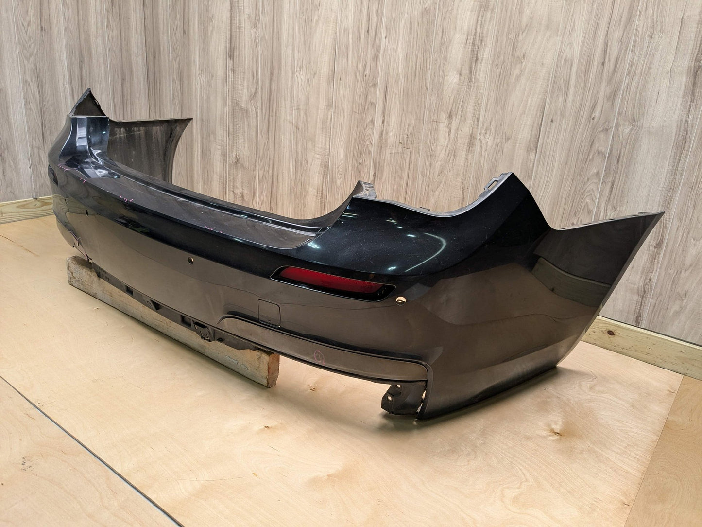 *13-15 OEM BMW F01 F02 740 750 M SPORT Rear Bumper Cover PDC Holes Black Black BLACK SAPPHIRE METALLIC (475)