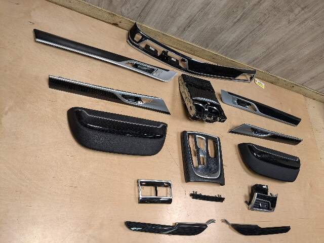 20-22 OEM BMW G12 750 Dash Doors Air Vent Wood Metal Effect Interior Trim SET