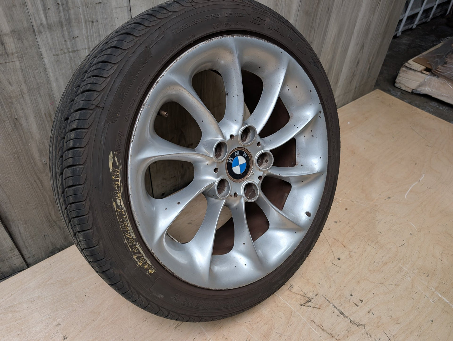 03-08 OEM BMW E85 Z4 Rim Wheel 17x8" ET:47 LA Wheel Turbine Style 106