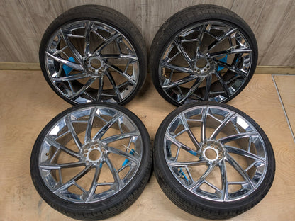 07-13 2CRAVE BMW E70 X5 Wheels Rims NO.36 22x9.0J ET:38 Chrome Finish SET