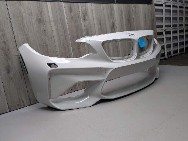 NOTE* 15-20 OEM BMW F87 M2 Front Bumper Cover Trim w/O PDC Holes White 300