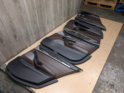 17-20 OEM BMW G30  Front Rear Interior Trim Door Panels SET Leather Brown