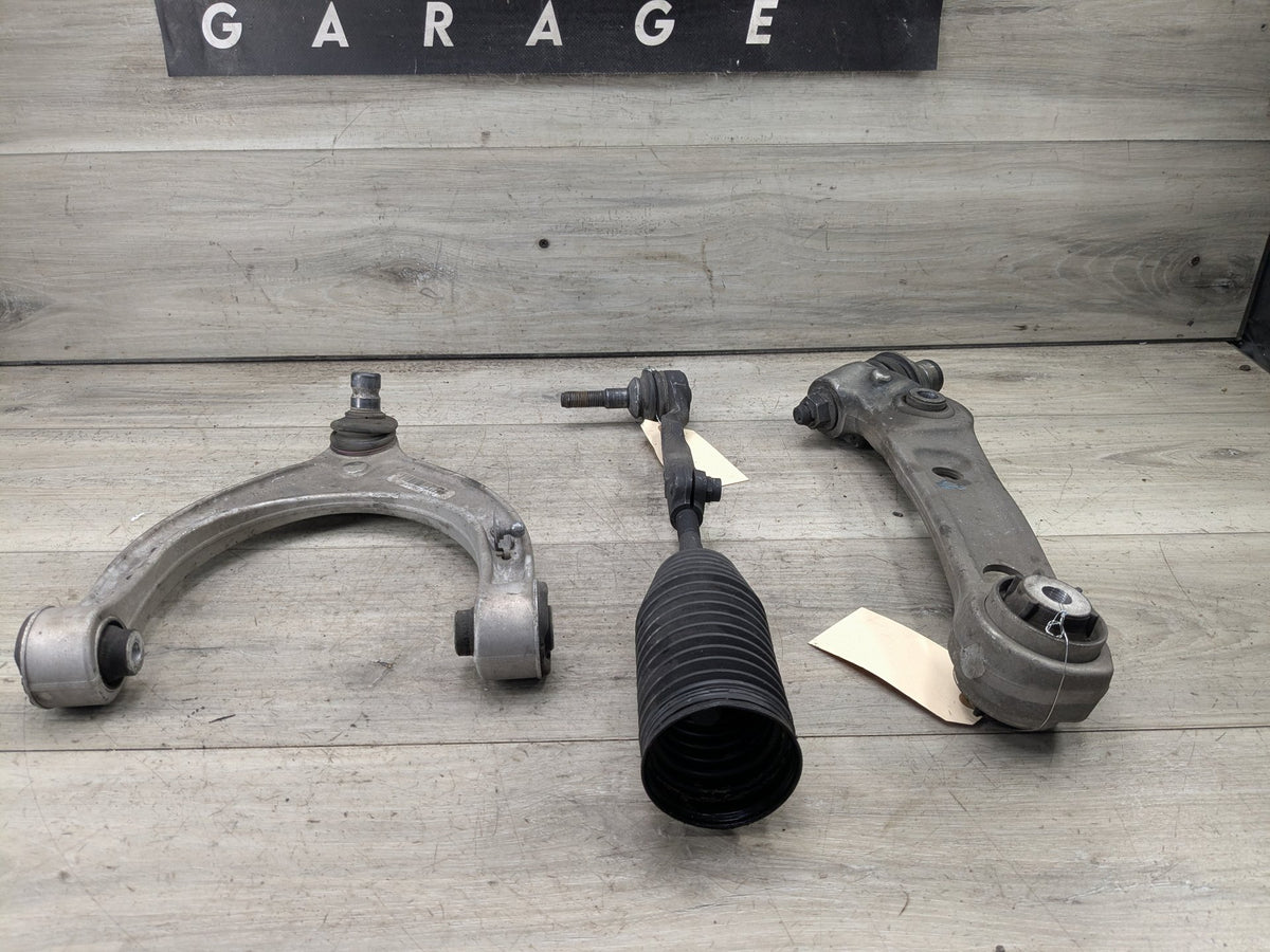 2017-2023 BMW M550i G30 Front Left Driver Control Arms SET 6861185 18-23 OEM BMW G30 M550 AWD Front Left Driver Upper Lower Control Arm SET