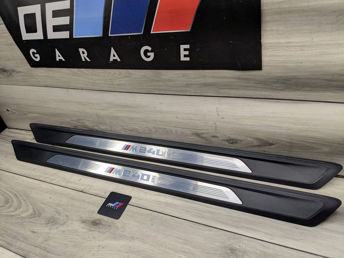 14-20 OEM BMW F22 F23 M240 Door Sill Entrance Molding Scuff Plate Trim SET