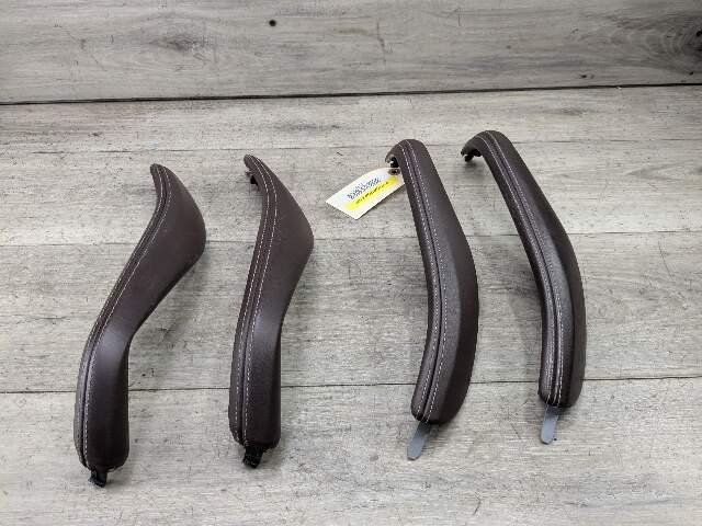 17-20 OEM BMW G30  Interior Front Rear Left Right Door Pull Trim Armrests Brown Leather SET