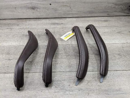 17-20 OEM BMW G30  Interior Front Rear Left Right Door Pull Trim Armrests Brown Leather SET