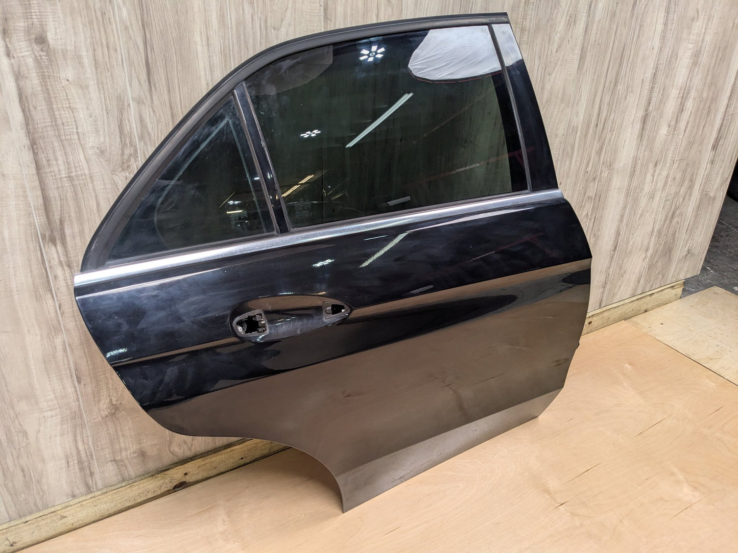 OEM Mercedes W212 E350 E400 E550 Rear Right Passenger Door Shell Panel Black 197 (Obsidian black- Metallic finish)