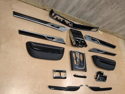 20-22 OEM BMW G12 750 Dash Doors Air Vent Wood Metal Effect Interior Trim SET