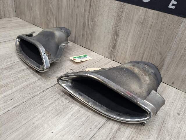 10-16 OEM Mercedes W212 E350 E550 Rear Left Right Side Exhaust Muffler Tips PAIR