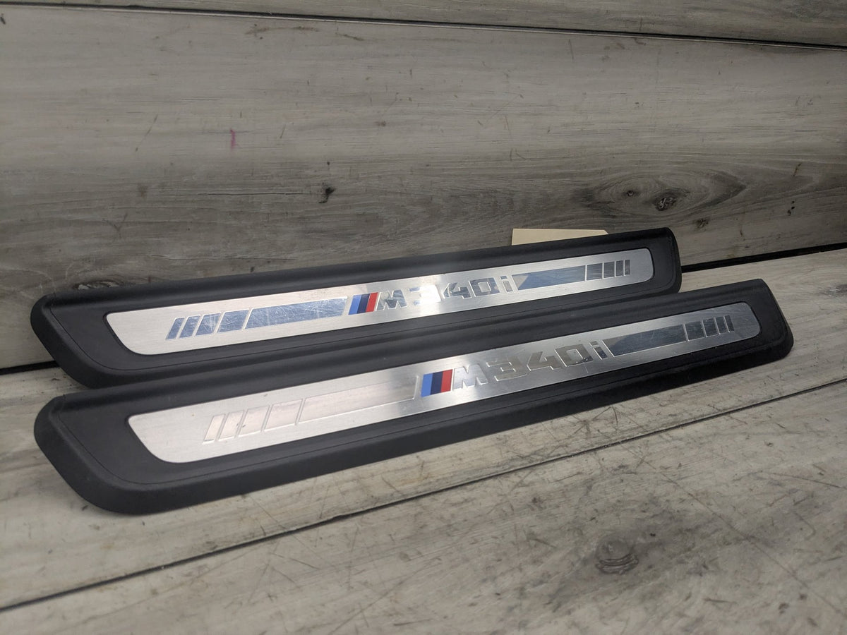 19-21 OEM BMW G20 G21 M340i Front Left Right Door Sill Plate Molding Trim PAIR