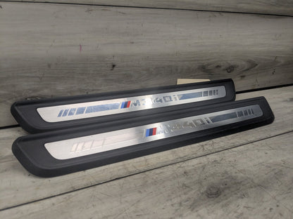 19-21 OEM BMW G20 G21 M340i Front Left Right Door Sill Plate Molding Trim PAIR
