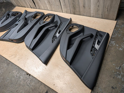 *17-19 OEM AUDI B9 A4 Front Rear Interior Door Panels Black SET Ambient Lighting