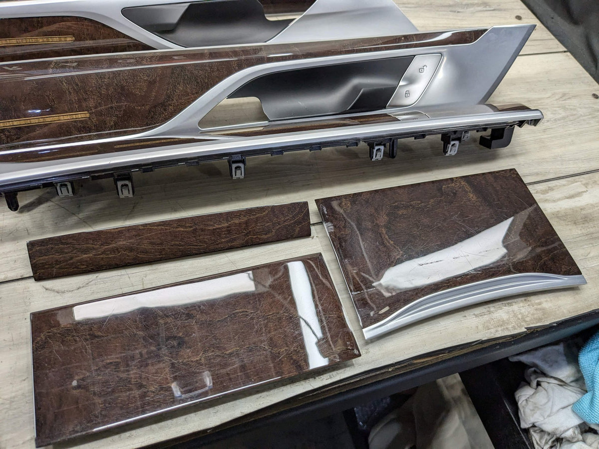 16-19 OEM BMW G12 750 Dash Doors Air Vent Wood Oak Interior Trim SET