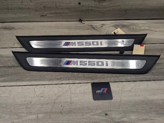 NOTE* 17-23 OEM BMW G30 Front Left Right Lighter Door Sill Molding M Trim SET