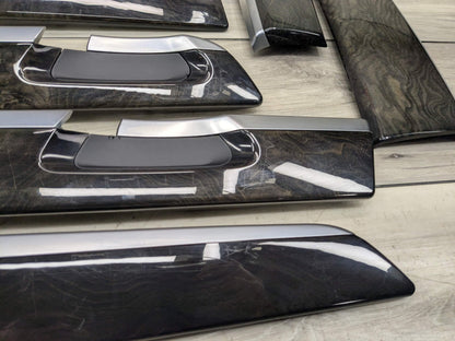13-15 OEM BMW F02 750 Center Console Dash Door Trims Wood SET