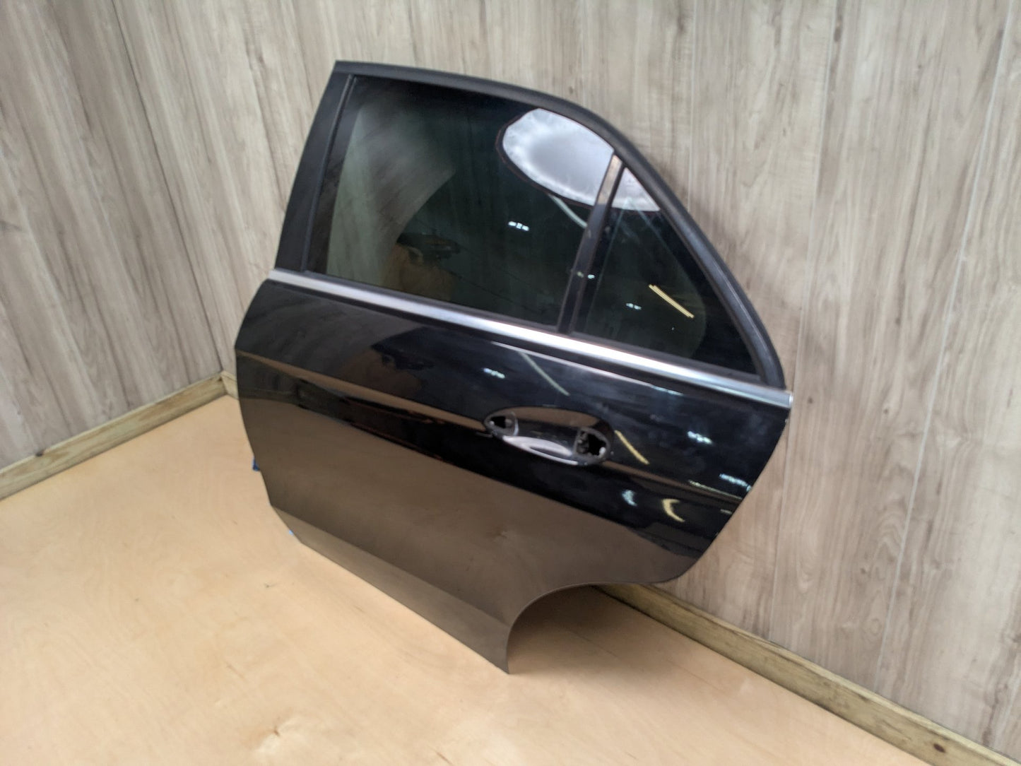 OEM Mercedes W212 E350 E400 E550 Rear Left Driver Door Shell Panel Black 197 (Obsidian black- Metallic finish)