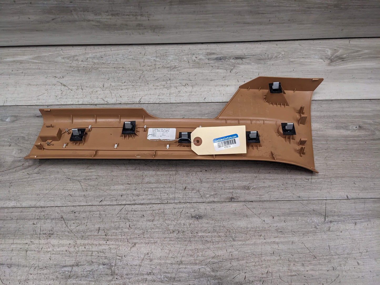 10-16 OEM Porsche Panamera Rear Right Door Sill Trim Beige