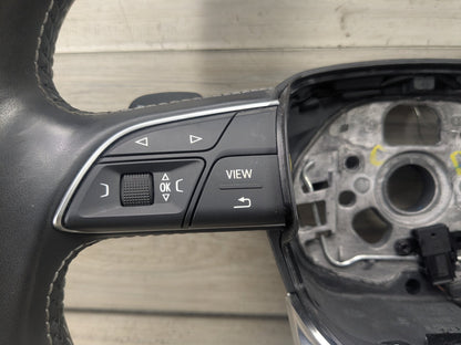 18-20 OEM AUDI Q5 SQ5 SPORT Leather Steering Wheel w/ Switches & Shifters